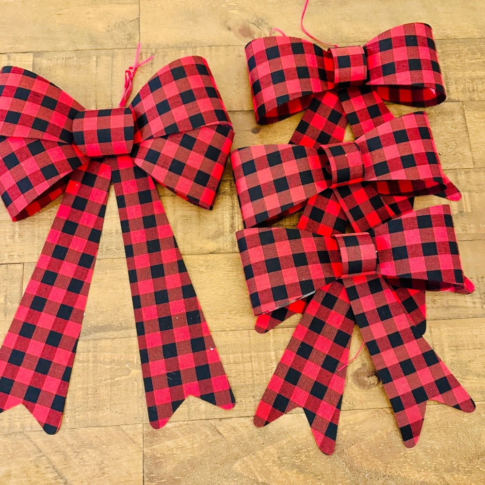 Red and Black Plaid Bows